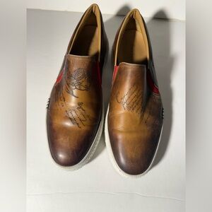 BERLUTI Leather Printed Loafer Sneakers Size: 11